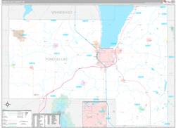 Fond du Lac County, WI Wall Map Premium Style 2024